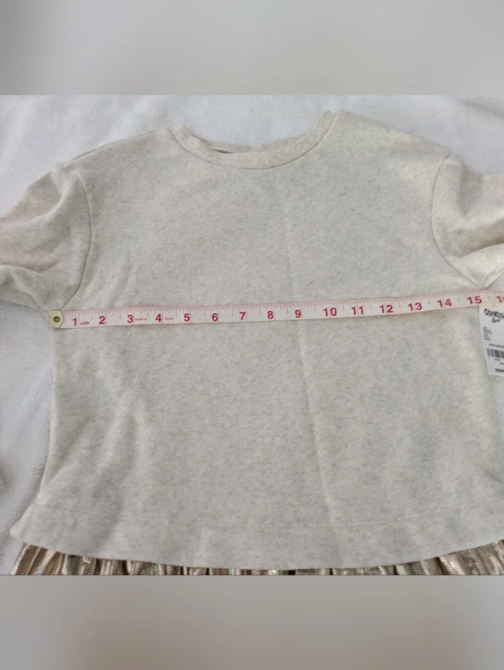 🆕 NWT OshKosh B'gosh gold pleated skirt and oatmeal heather sweatshirt dress